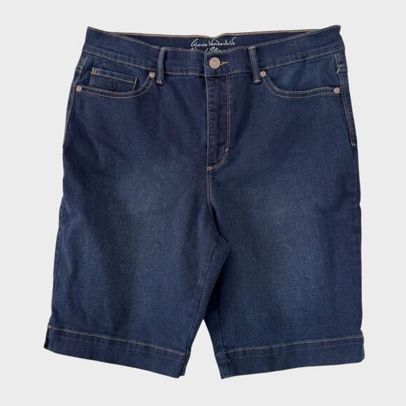 Gloria Vanderbilt All Around Slimming 12P Petite Blue Denim Shorts - Picture 1 of 10